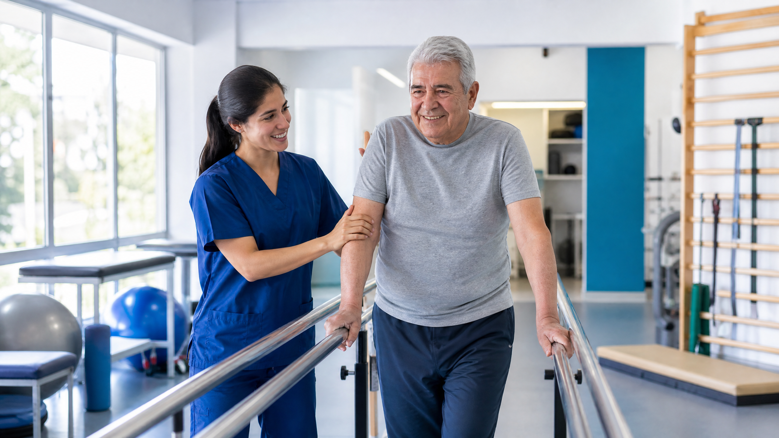Fisioterapia neurológica e geriátrica com exercício de mobilidade assistida